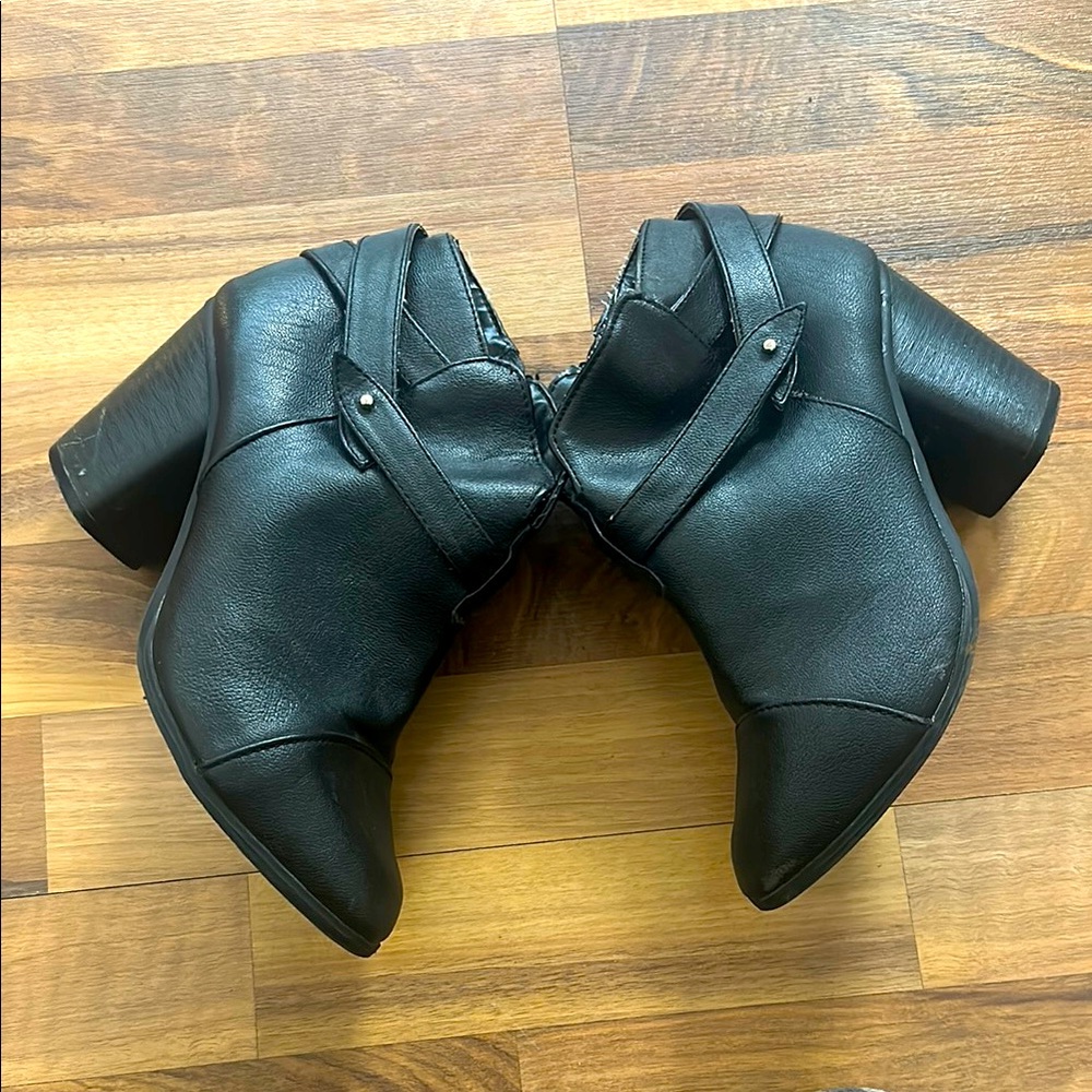 Black Leather Ankle Boots